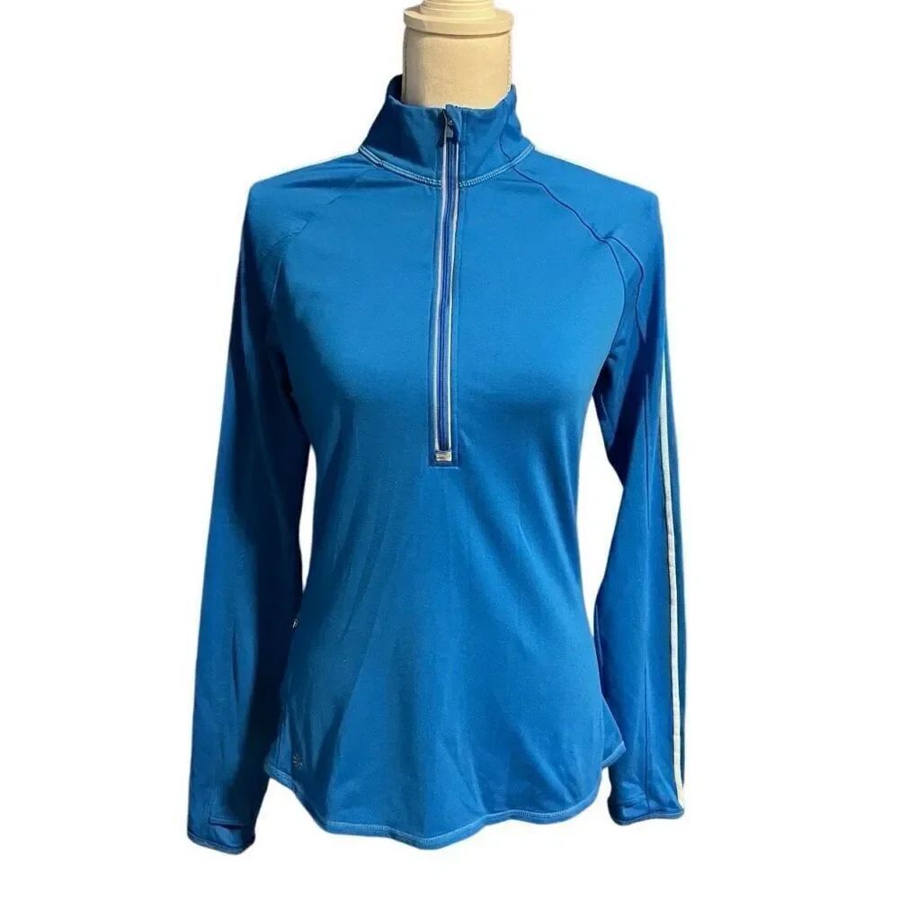 Athleta Half Zip Reflective Running Wild Pullover Top Cobalt Blue Size Medium
